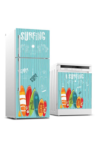 StickerArt Buzdolabı ve Bulaşık Makinası Beyaz Eşya Sticker Kaplama Surfing