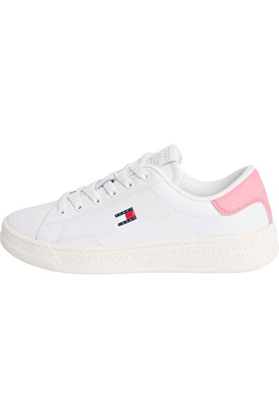 Tommy Hilfiger Kadın Marka Logolu Günlük Kullanıma Uygun PEMBE Sneaker EN0EN0...