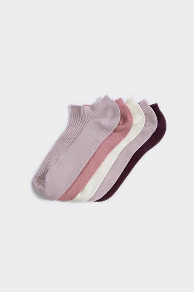 DeFacto Женски удобни памучни чорапи с ластик, комплект от 5 чифта H0960AXNS