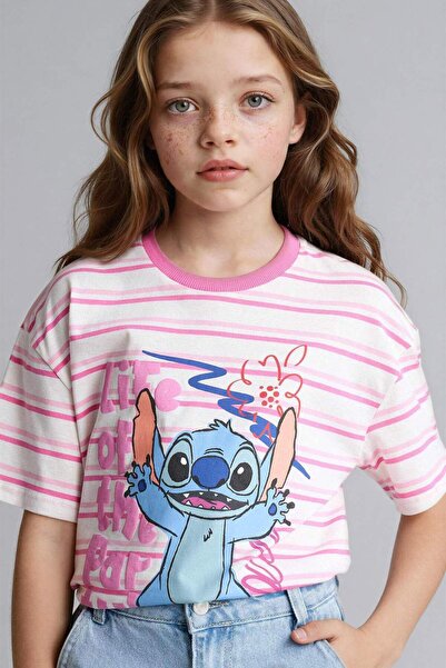DeFacto Μπλουζάκι Disney Lilo & Stitch Oversize για Κορίτσια G8190A826SM