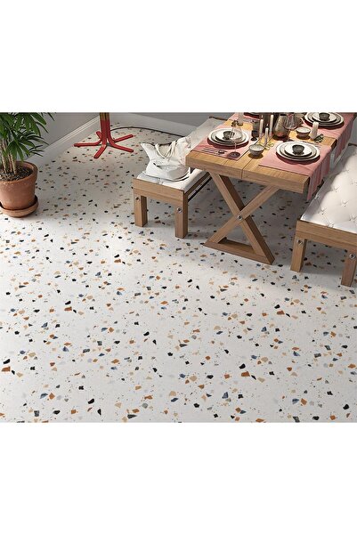 StickerArt Yer Kaplama Zemin Kaplama Folyosu 65x130 cm Terrazzo Mermer