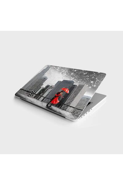 StickerArt Laptop Sticker Bilgisayar Notebook Pc Kaplama Etiketi Kırmızı Şems...