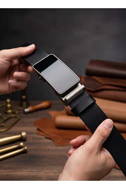 Deribond Curea pentru bărbați Cataramă automată Piele autentică Lățime 3,50 cm