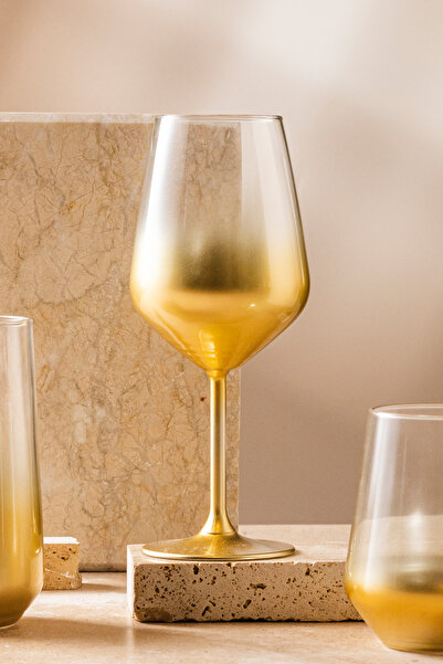 Rakle Glow 4'lü Kadeh Seti Altın 490 cc