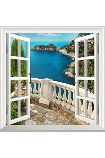 StickerArt Pencere Poster Duvar Kağıdı Balkon Deniz Yapışkanlı Sticker