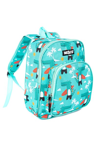 Mesco Rucsac de grădiniță cu 2 compartimente Crocodili Turcoaz 32x26x10 cm