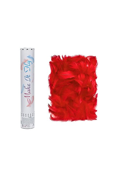 Avaleea Tub de confetti Model cu pene 27 cm Make It Fly Roșu