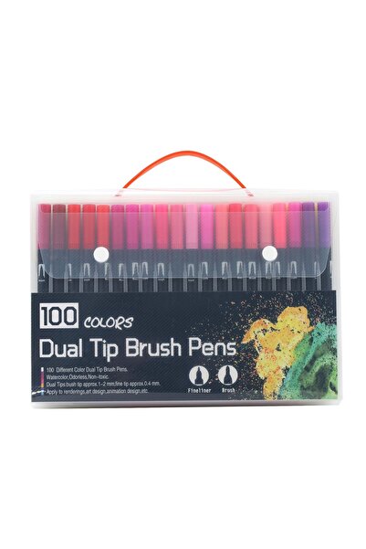 Avaleea Set of 100 MarkersWater-Based2 Tip Types1-2 mm0.4 mmBlack Marker Body...