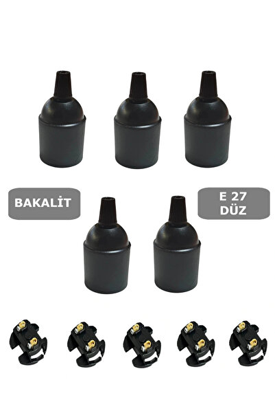 CONANA İtalyan E27 Duy - Vidalı Düz Duy (Bakalit) (250V 4A) 5 Adet