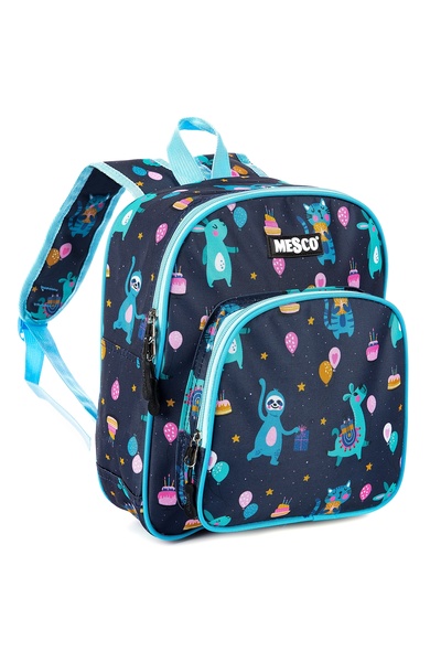 Mesco Kindergarten bag with 2 compartmentsPartyBlue32x26x10 cm