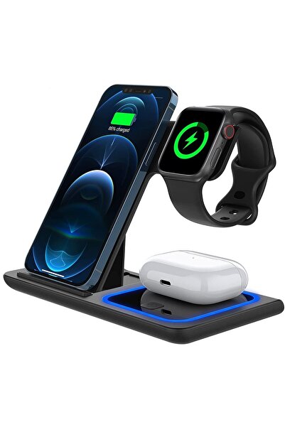 Avaleea Încărcător wireless 3 în 1, încărcător rapid Qi, stație de încărcare ...