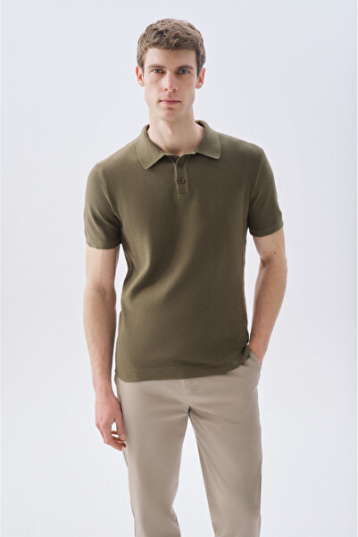 Mudo سترة تريكو بأكمام قصيرة وياقة بولو مع أزرار