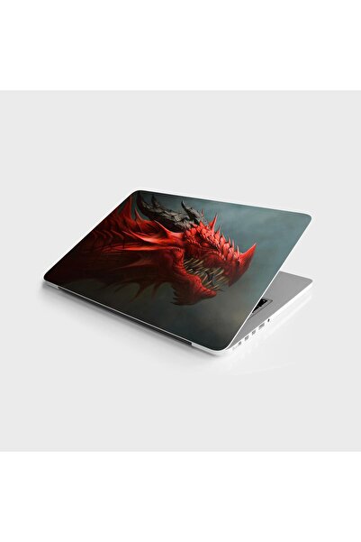 StickerArt Laptop Sticker Bilgisayar Notebook Pc Kaplama Etiketi Kızıl Ejder