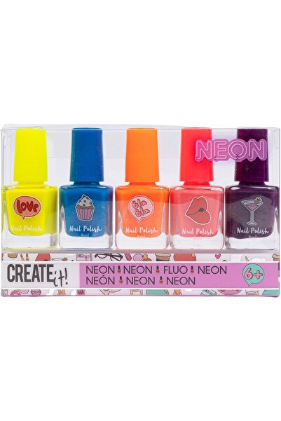 Create It Set 5 lacuri de unghii Neon pentru fetite Create It!
