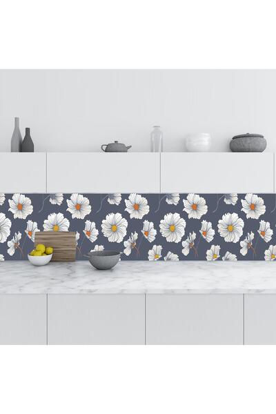 StickerArt Mutfak Tezgah Arası Folyo Fayans Kaplama Folyosu Papatya Çizim 60x...
