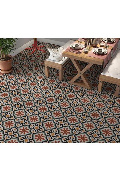 StickerArt Yer Kaplama Zemin Kaplama Folyosu 65x130 cm Vintage Tiles