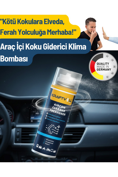 Kraftvoll Klima Temizleyici Araç İçi Koku Giderici Klima Bombası 200 Ml (Made...