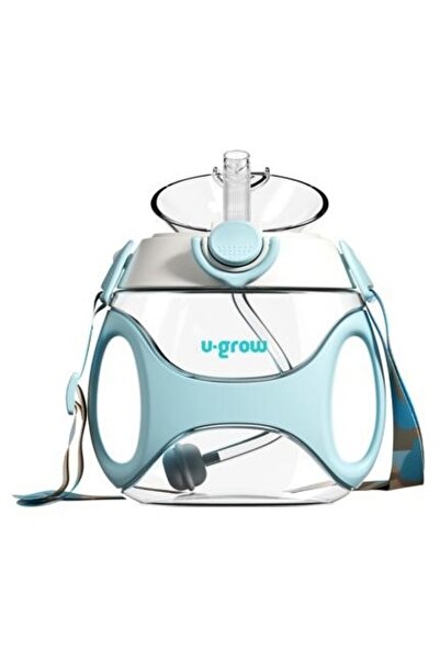 U-Grow Tritan Bottle with Straw and Strap330 mlBlue,