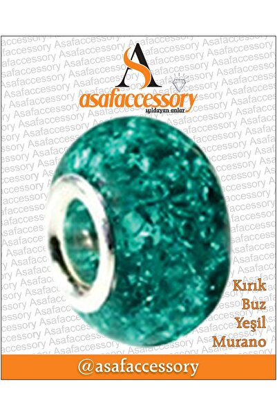 asaf Kırık buz murano charm | gümüş kaplama