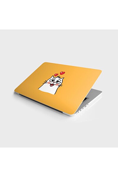 StickerArt Laptop Sticker Bilgisayar Notebook Pc Kaplama Etiketi Kedi Şaşkın