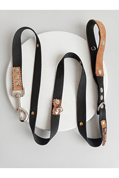 balkonda حزام مشي للكلاب بعرض 2 سم، حبل أسود اللون