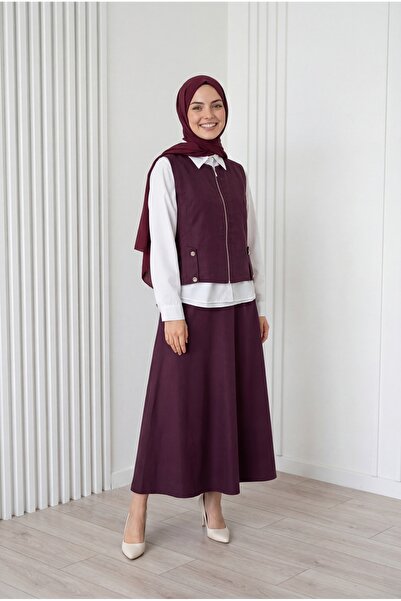 MİHRA STORE Γιλέκο Yahira με φερμουάρ και μεταλλικά κουμπιά, σετ 3 τεμαχίων -...