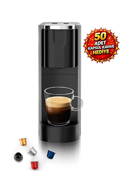 Ox-Pro Espresso Kapsül Kahve Makinesi – 20 Bar Basınç, Gri