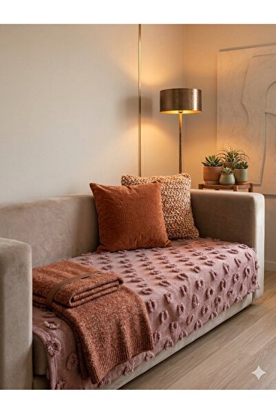 d'niss home touch of nature in your home Κάλυμμα Καναπέ Ponpon Plum 100x240