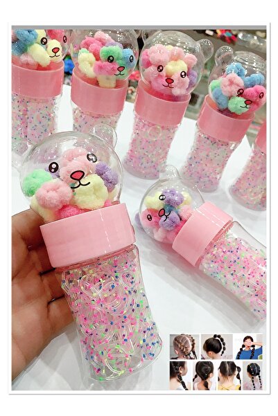 NEW HİLL Sevimli Kutusunda Kaliteli Kopmayan Örgü Bağlama Lastik Toka-300 adet