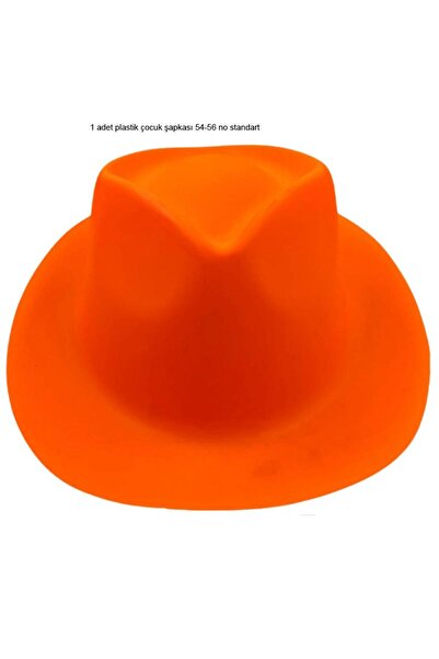 partidolu Plastic Orange Color B Laceless Cowboy Hat for Show Children 1 Piece