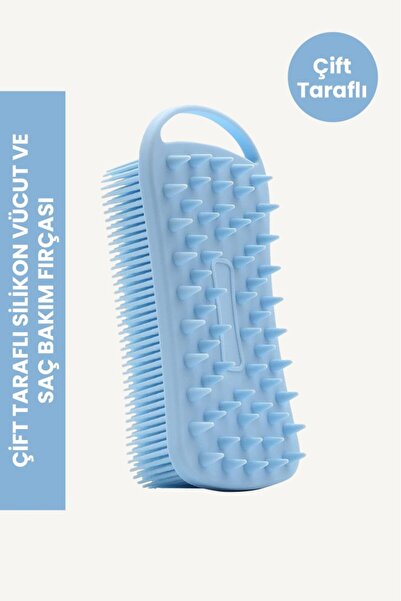 POP Beauty Çift Taraflı Silikon Vücut Ve Saç Bakım Fırçası, Saç Ve Vücut Deri...