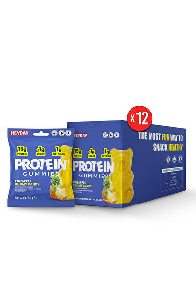 Protein Gummy, Yüksek Proteinli Jelibon, 15g Yüksek Proteinli, Şekersiz, Glutensiz, 60g x 12 adet