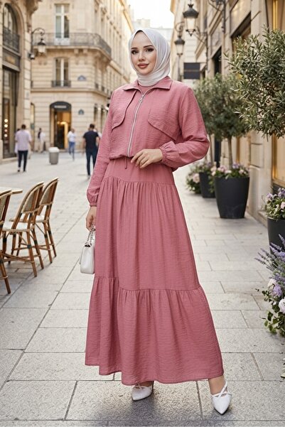 Bestenur بدلة ميلدا جاكيت مكونة من قطعتين 1579 - وردي باهت