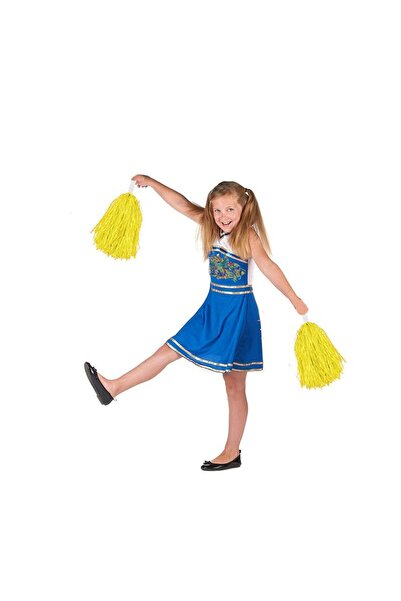 partidolu 1 Çift( 2 Adet )Mat Sarı Renkli 23 Nisan Gösteri Ponponu