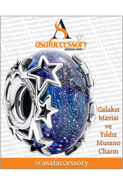 Genel Markalar Gökyüzü ışıltısı ve yıldızlar murano charm | gümüş kaplama