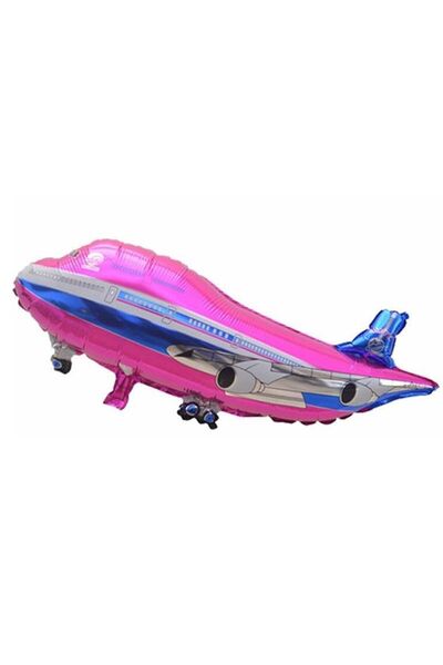 partidolu Süpershape Passenger Airplane Foil Balloon Pink Color 80X35 cm 1 Piece