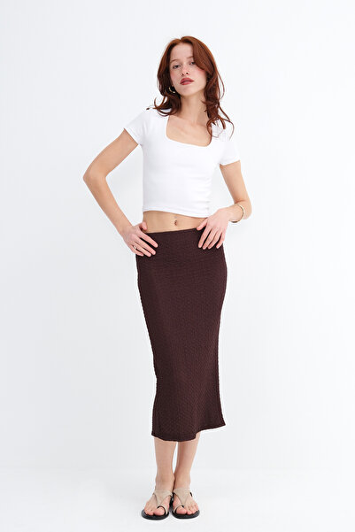 Addax Fusta midi texturată E0575