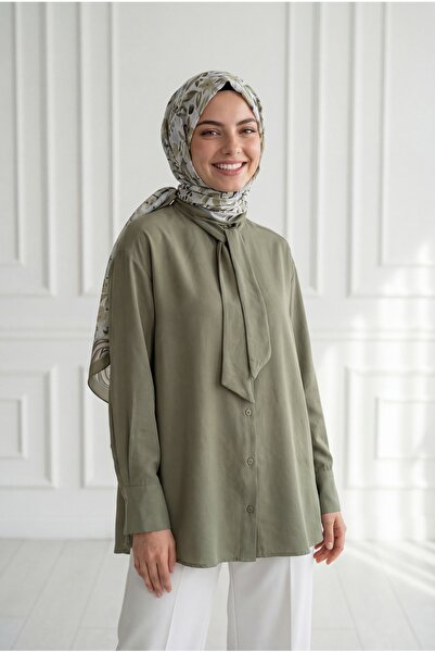 BENAHOLL Πουκάμισο με δεμένες λωρίδες Rozerin - KT2150 Χακί