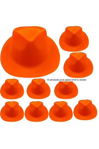 partidolu Plastic Orange Color B Laceless Cowboy Hat for Show Children's 10 P...