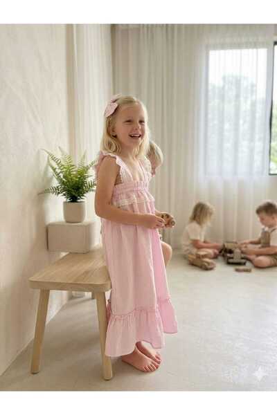 Hilal Akıncı Kids Κοριτσίστικο ριγέ υφαντό φόρεμα