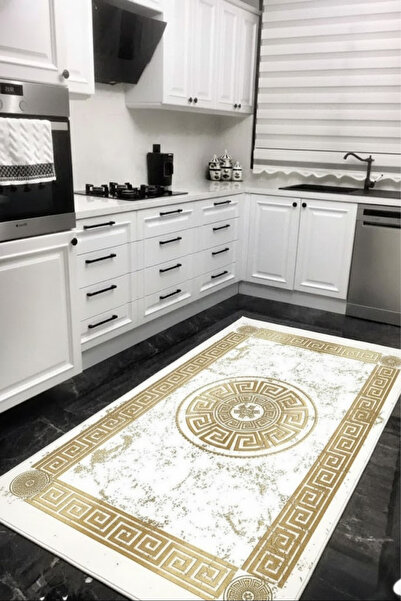 VOPTEKS Gold Halı Mutfak Halısı Makinede Yıkanabilir Halı Kaymaz Taban Halı