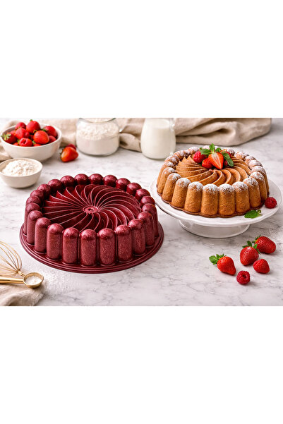 ALMUFARREJ Charlotte Granite Cake Mold and Tray