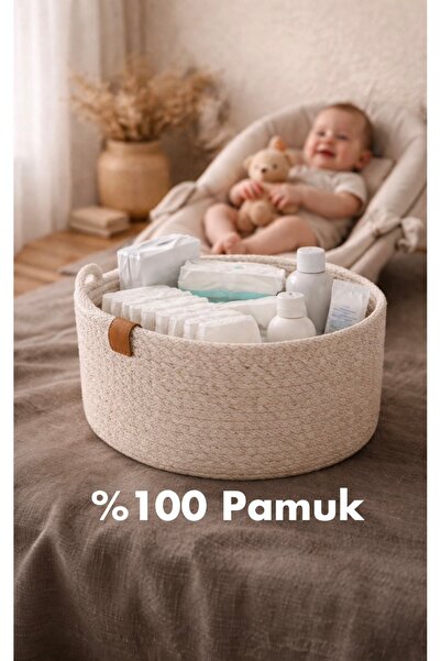 Naspar %100 Pamuk Bebek Bezi Sepeti – Çok Amaçlı Düzenleyici- Anneyanı (Dikiş...