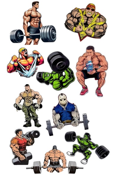 Limitless Design Fitness & Bodybuilder Sticker Set 22X30 cm – Sports, Muscle ...