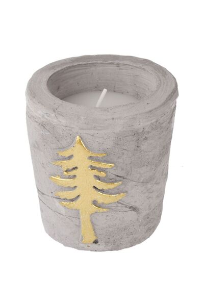 partidolu Новорічна свічка в горщику з мотивом соснового дерева