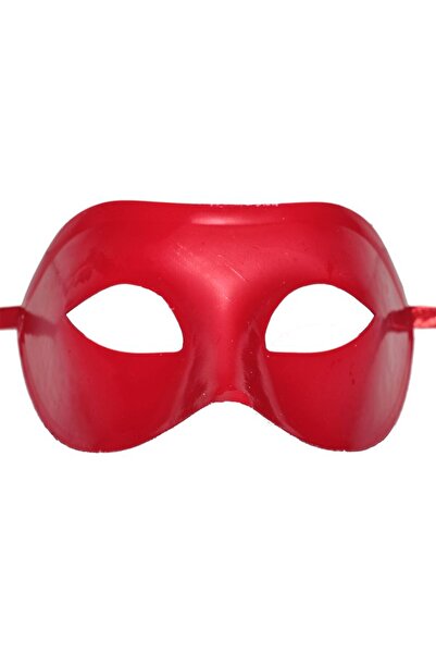 Pandoli قناع الحفلة الراقصة البلاستيكي ذو اللون الأحمر من Partidolu بلون واحد