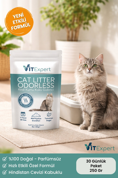 Vitexpert Active Carbon Premium Kedi Kumu Koku Giderici Doğal Aktif Karbonlu ...