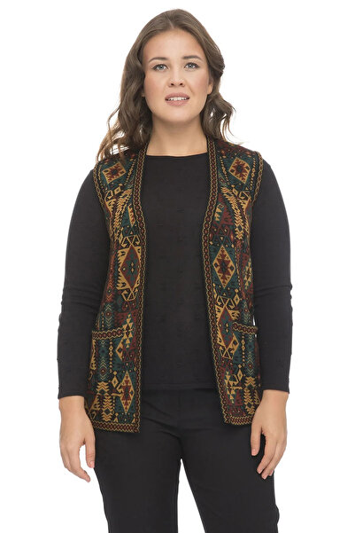 Mutlu City Women's Ethnic Pattern Classic Knitwear Knitted Rug Mother Vest 1052
