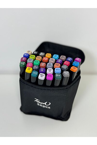 OEM Set of 36 Professional Colored Markers with 2 Tips (Thin and Thick Slante...