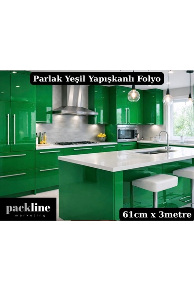 Packline Marketing Svetlozelena lepljiva folija za oblaganje kuhinjskog nameš...